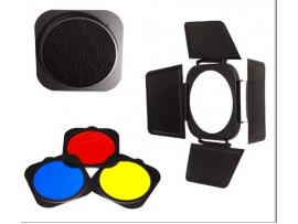 Tronic Barn Door, honeycomb & color filter utk lampu Tronic seri Alfa